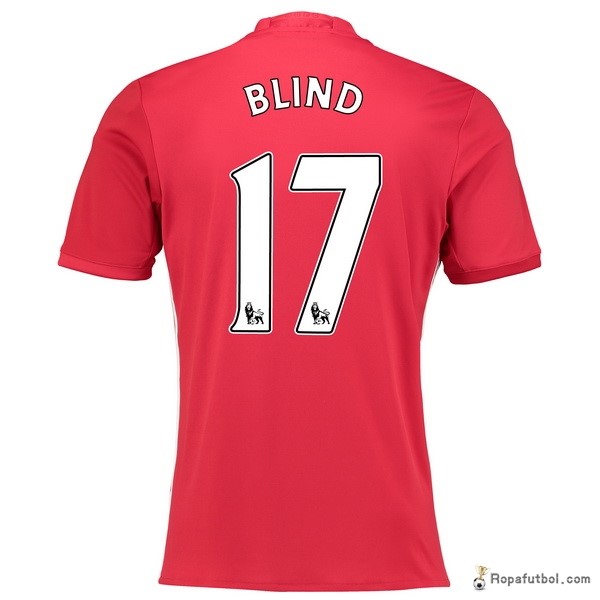 Camiseta Manchester United Replica Primera Ropa Blind 2016/17 Rojo